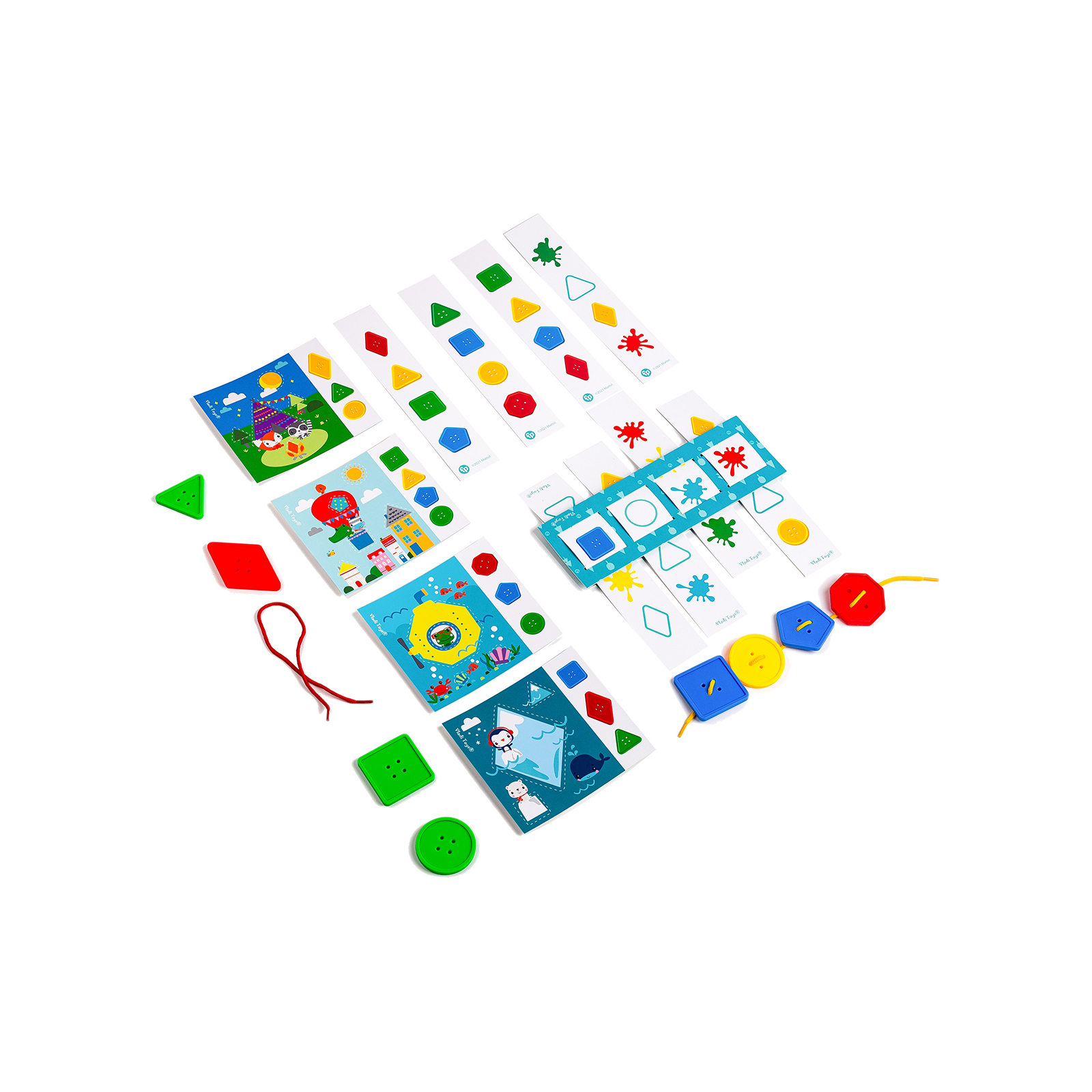 Розвиваюча іграшка Vladi Toys Гра з ґудзиками Fisher Price Шнуруємо-комбінуємо (укр) (VT2905-24) зображення 2