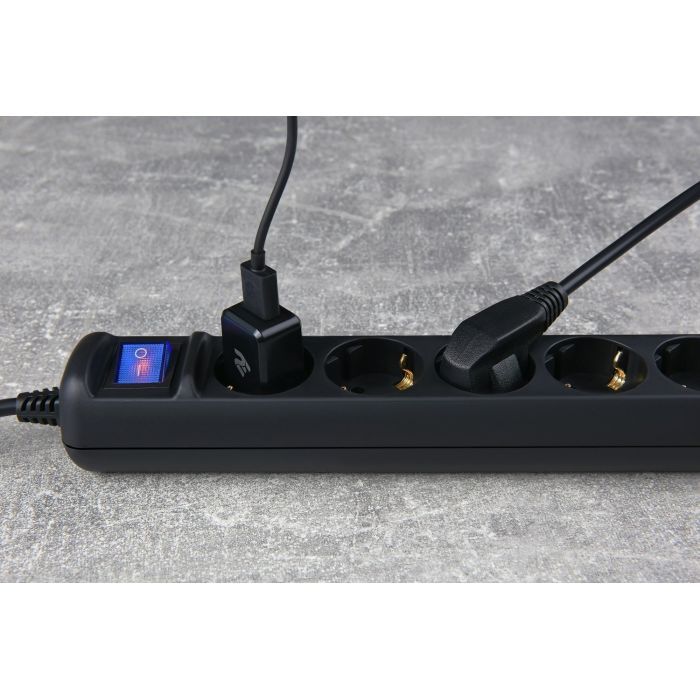 Сетевой удлинитель 2E 5XSchuko з вимикачем, 5м, black (2E-U05ES15M5BK) изображение 8