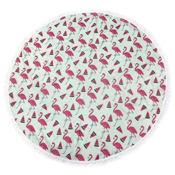 Полотенце MirSon пляжное №5077 Summer Time Menthol Flamigo 150x150 см (2200003947854)