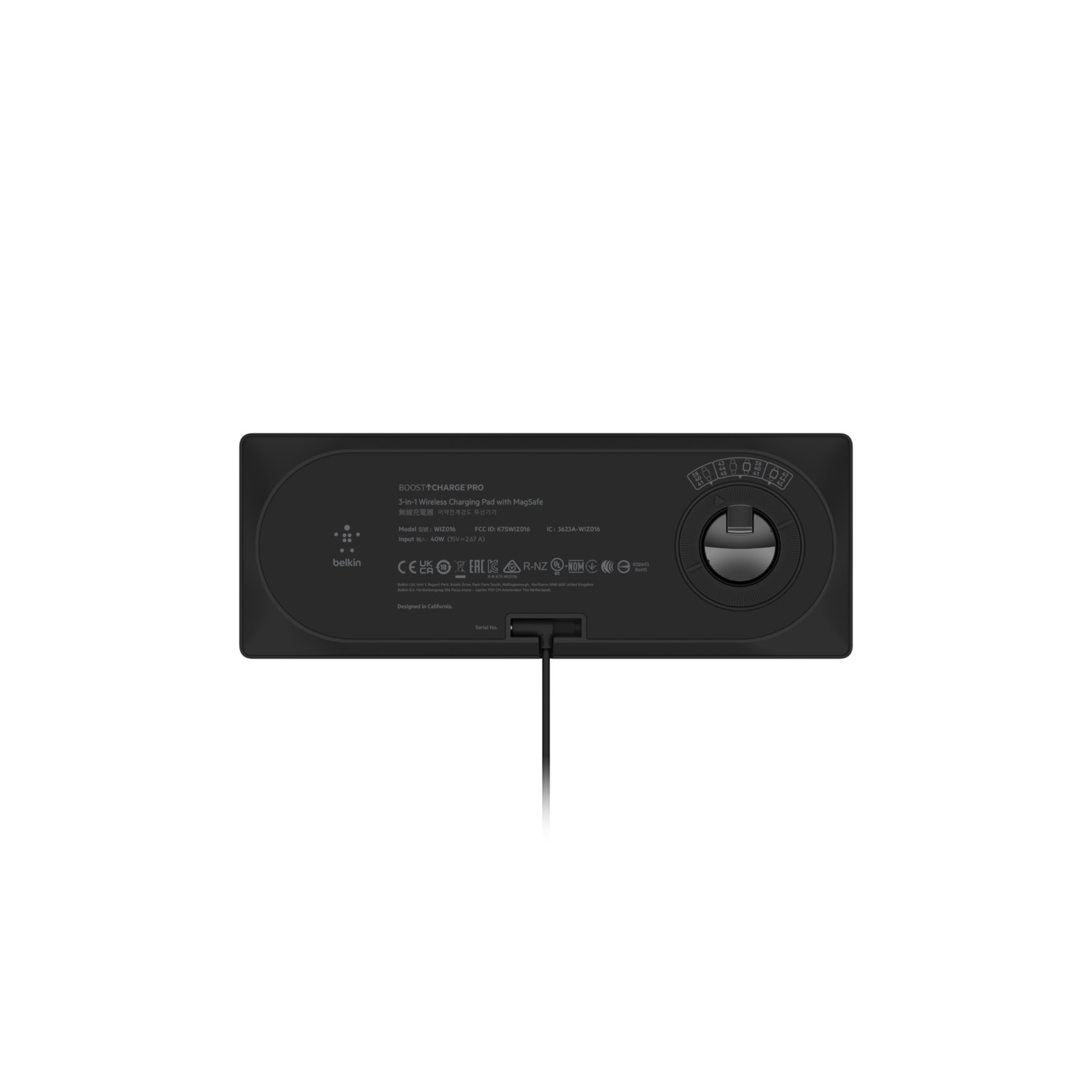 Зарядний пристрій Belkin 3in1 MagSafe, black (WIZ016VFBK) зображення 9