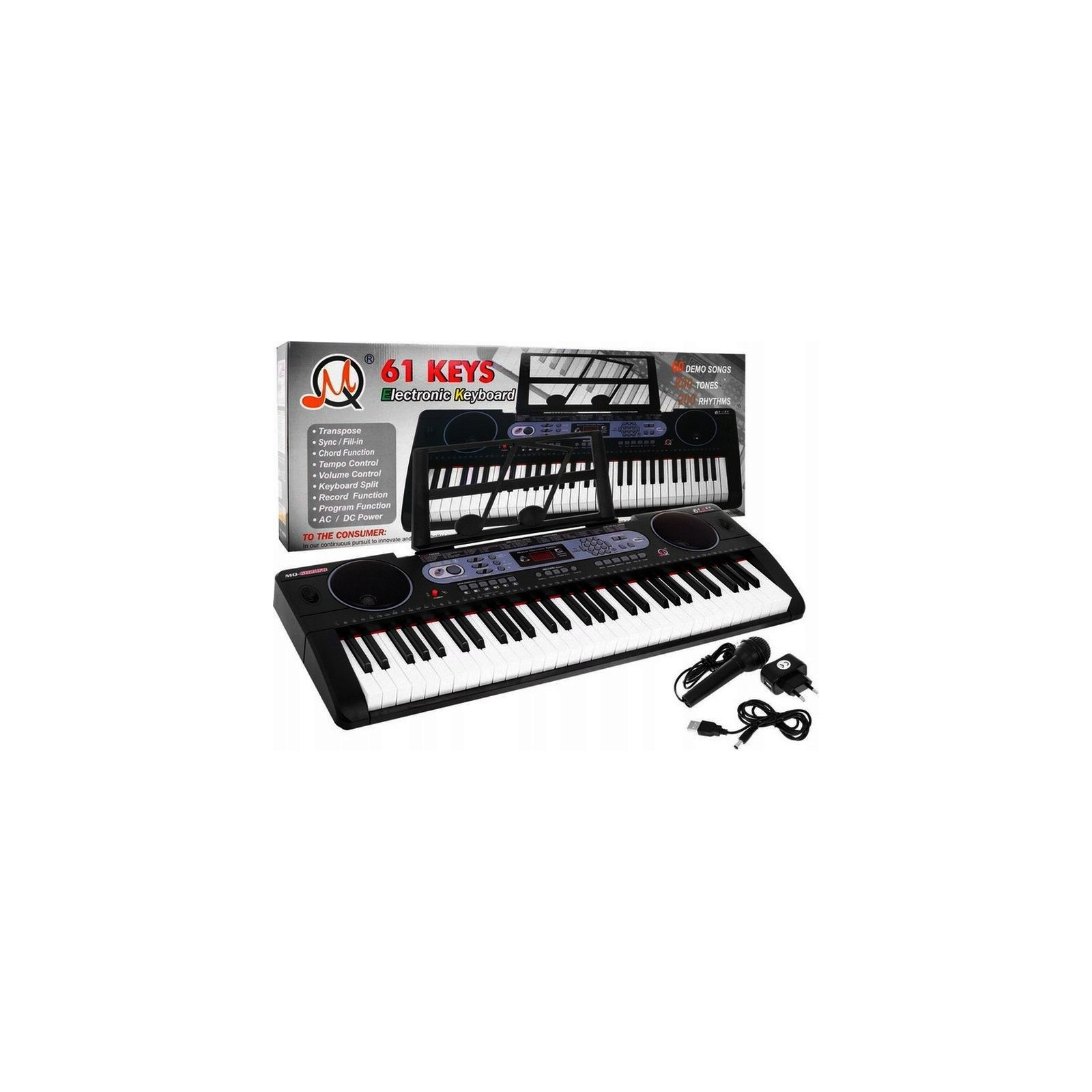 Музыкальная игрушка MQ Синтезатор с микрофоном, 61 клавиша (MQ602UFB)