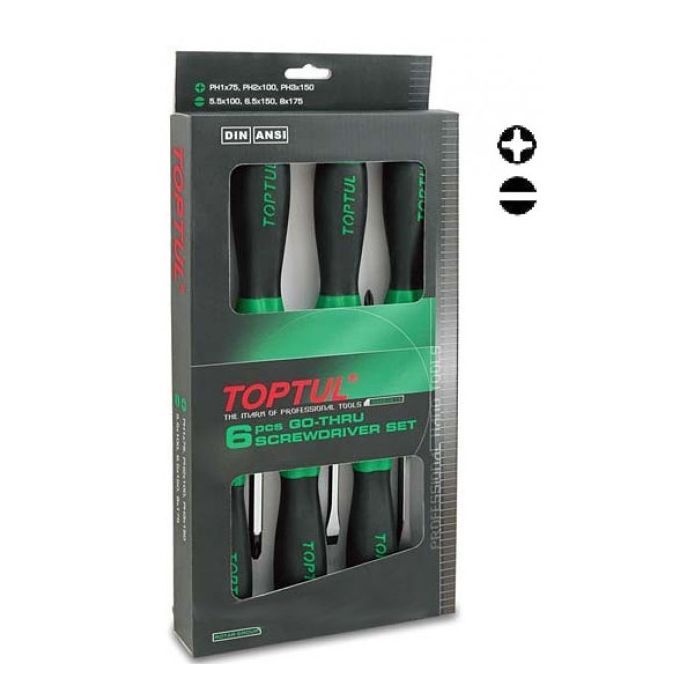 Набор отверток Toptul ударных (с шестигранником) 6 шт. (GAAE0613)