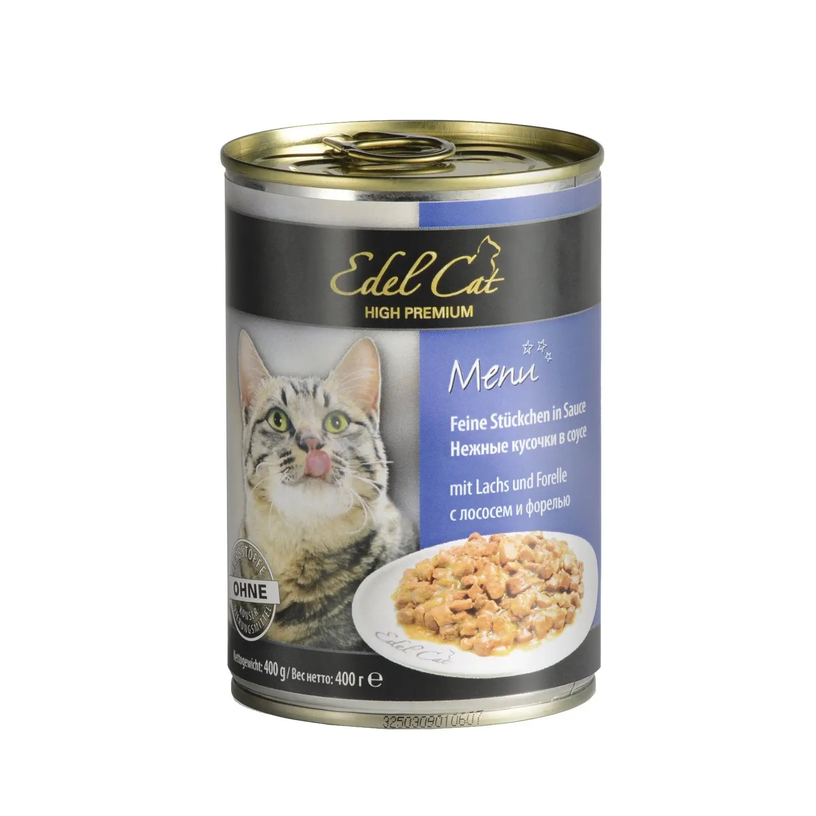 Консерви для котів Edel Cat лосось та форель в соусі 400 г (4003024173053)