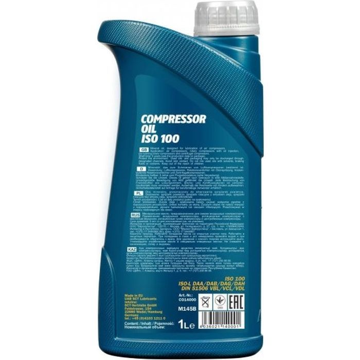 Компрессорное масло Mannol Compressor Oil ISO 100 1л (MN2902-1) изображение 2