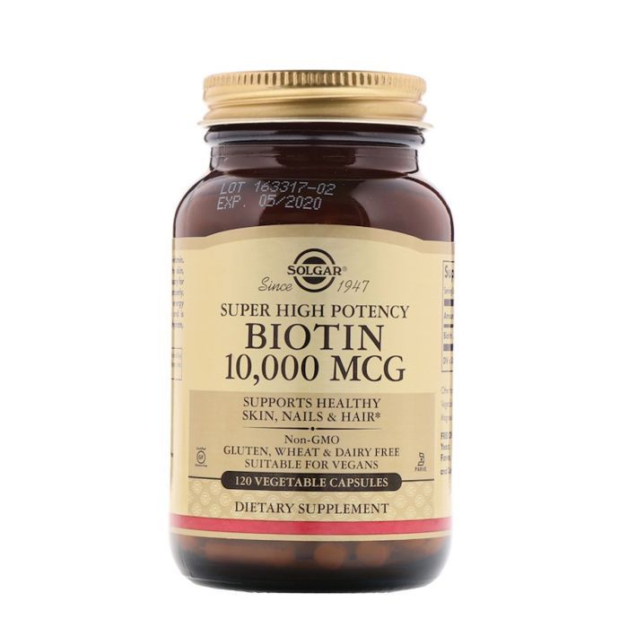 Витамин Solgar Биотин (В7) 10 000 мкг, Biotin, 120 вегетарианских капсул (SOL-52392)
