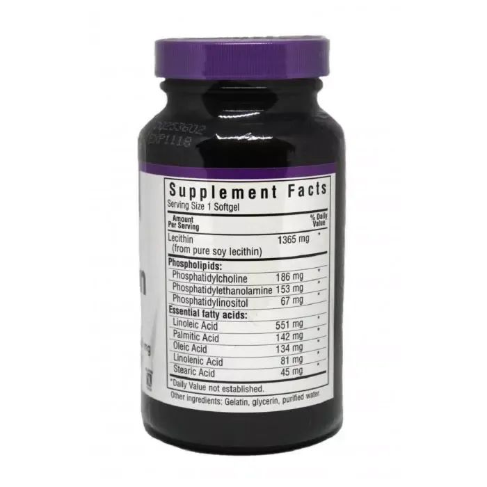 Аминокислота Bluebonnet Nutrition Натуральный Лецитин 1365мг, 90 желатиновых капсул (BLB0924) изображение 2