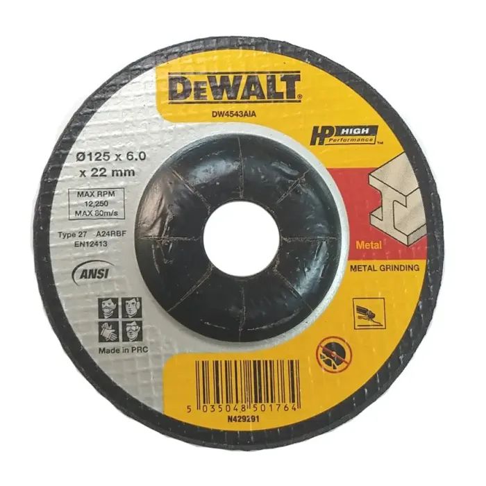 Круг зачистний DeWALT чорний/кольоровий метал, 125х6.0х22.23 мм (DW4543AIA)