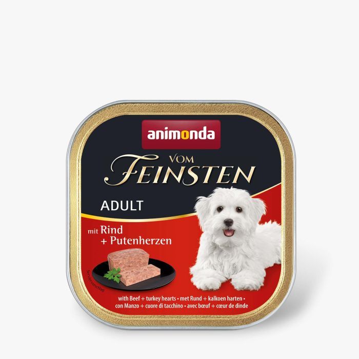 Консервы для собак Animonda Vom Feinsten Adult with Beef + Turkey hearts 150 г (4017721826129)