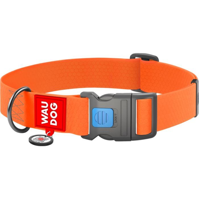 Ошейник для животных WAUDOG Waterproof с QR паспортом пластиковый фастекс XXL голубой (25112)