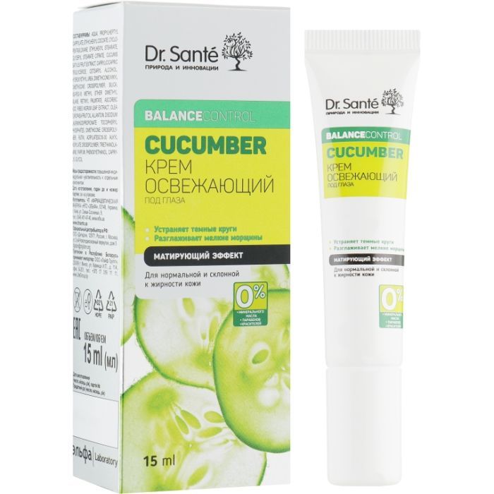 Крем для кожи вокруг глаз Dr. Sante Cucumber Balance Control Освежающий 15 мл (4823015917455)