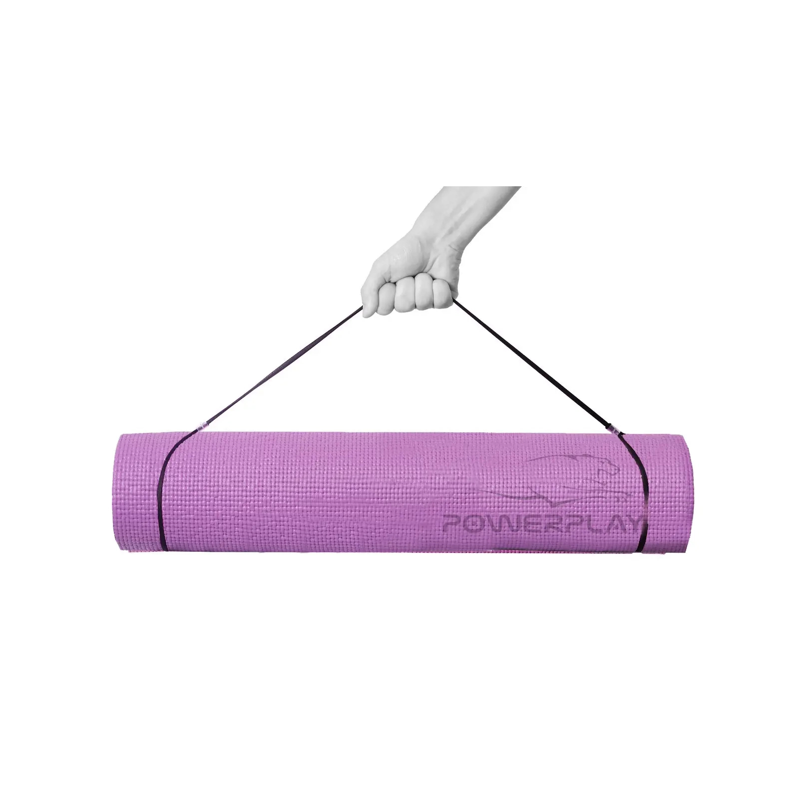 Килимок для йоги PowerPlay 4010 PVC Yoga Mat 173 x 61 x 0.6 см Рожевий (PP_4010_Rose_(173*0,6)) зображення 2