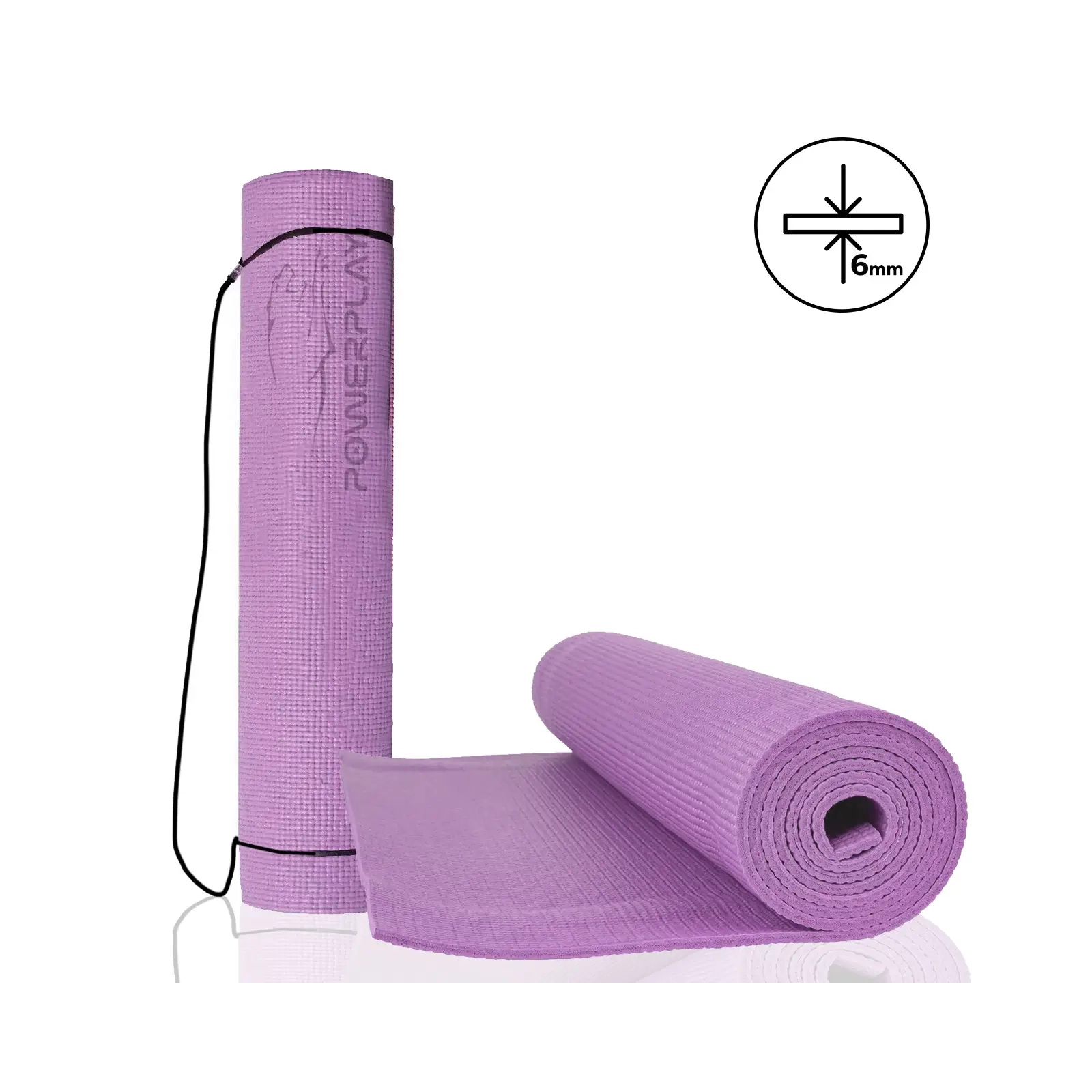 Коврик для йоги PowerPlay 4010 PVC Yoga Mat 173 x 61 x 0.6 см Лавандовий (PP_4010_Lavender_(173*0,6))