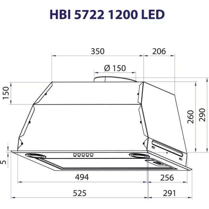 Витяжка кухонна Minola HBI 5722 BL 1200 LED зображення 10