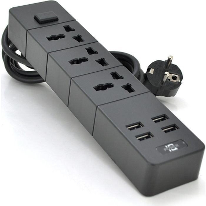 Сетевой фильтр питания Voltronic TВ-Т08, 3роз, 4*USB Black (ТВ-Т08-Black)