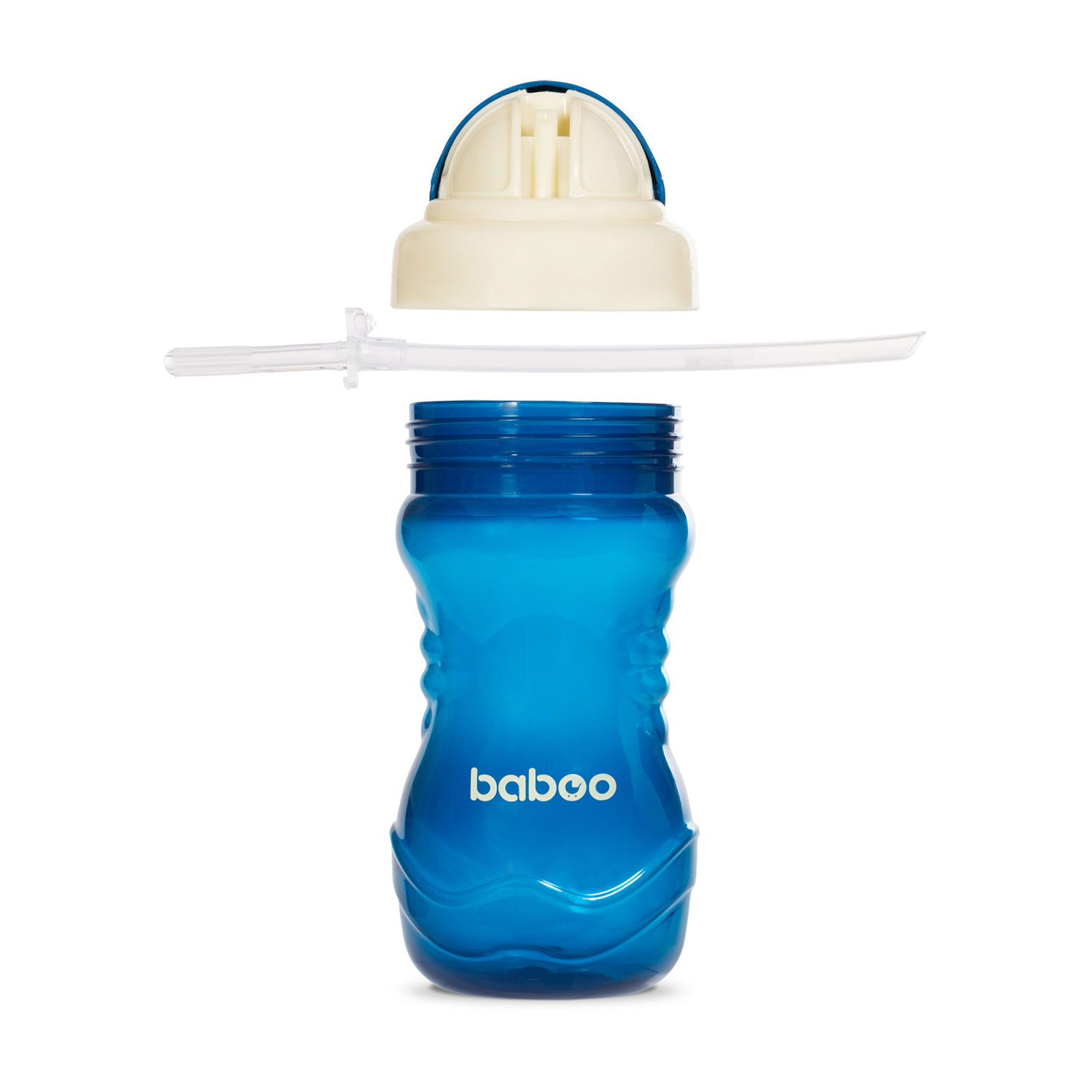 Поїльник-непроливайка Baboo із силіконовою соломинкою, 360 мл, 9 + (блакитна) (8-129) зображення 4