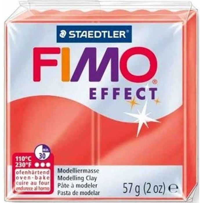 Пластика Fimo Effect, Червона напівпрозора, 57 г (4006608810122)