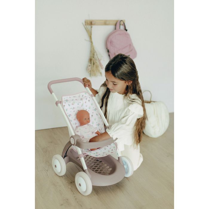 Коляска для кукол Smoby Baby Nurse Прогулка с корзиной Розовая пудра (254018) изображение 5