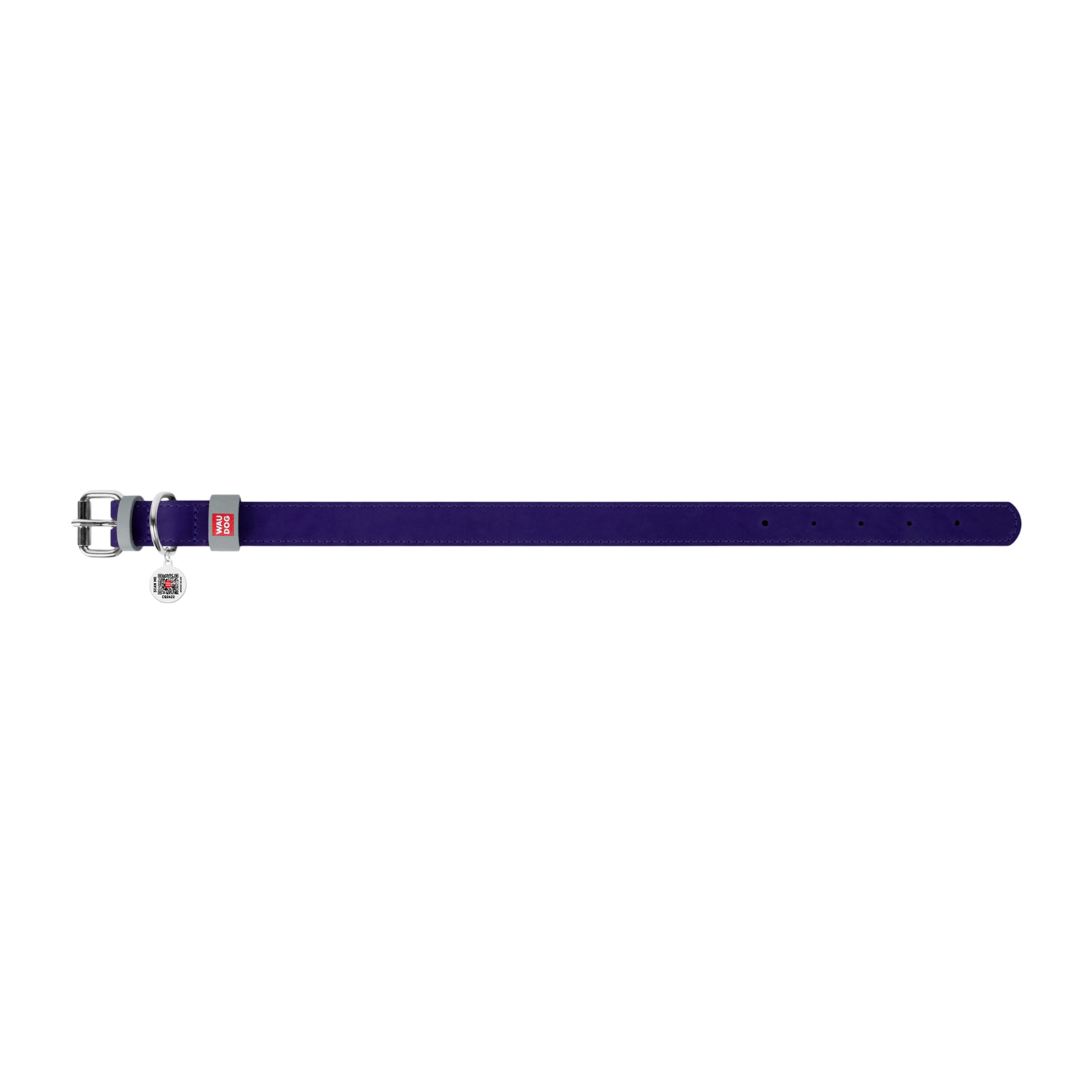 Ошейник для животных WAUDOG Classic кожаный 12 мм х 21-29 см фиолетовый (02029) изображение 3