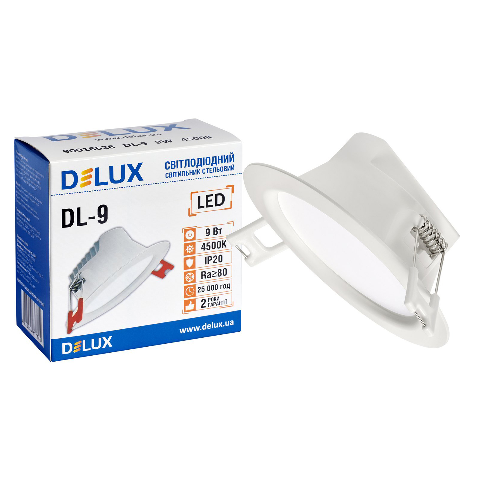 Світильник Delux DL-9 4500К 9Вт 720лм 230В D110мм (90018628) зображення 3