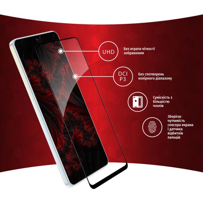 Скло захисне Intaleo Full Glue Tecno Camon 19/19 Pro (1283126547270) зображення 3