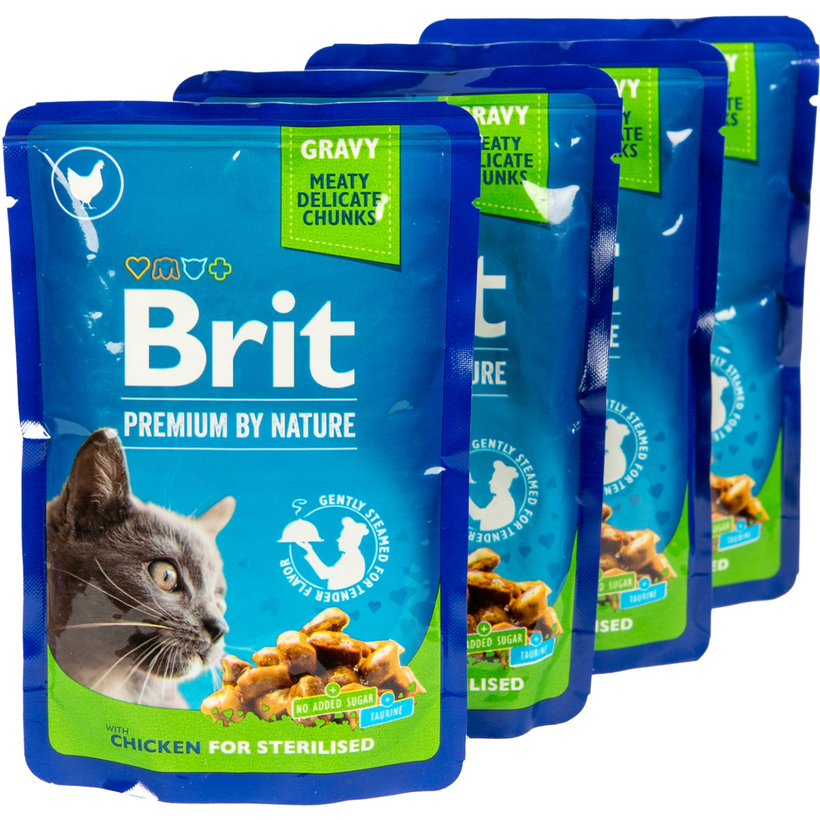 Вологий корм для кішок Brit Premium Cat з куркою для стерилізованих 3+1 100 г (2700000030356) зображення 5
