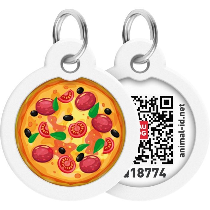 Адресник для тварин WAUDOG Smart ID з QR паспортом "Піца", коло 30 мм (230-4038)