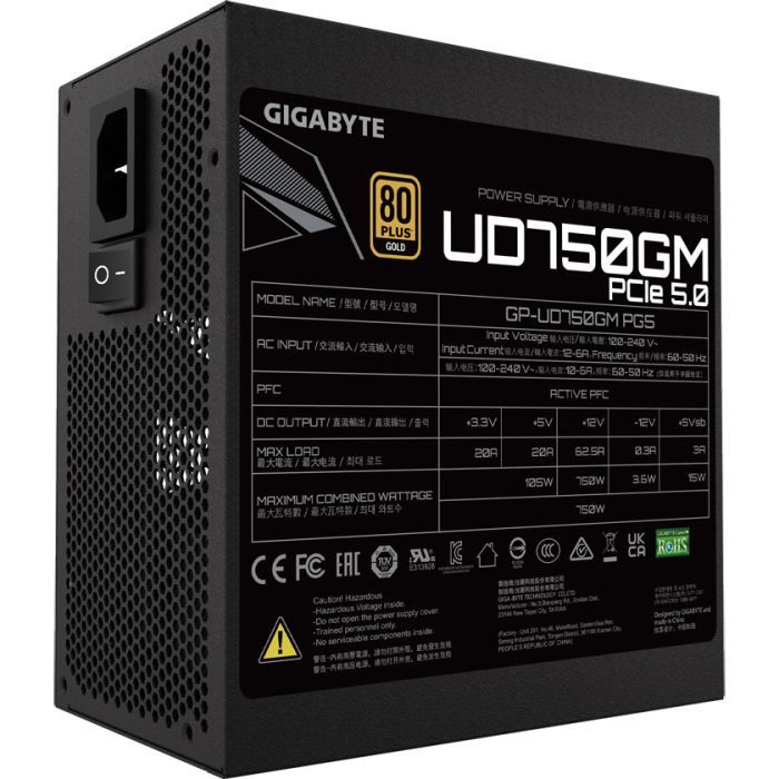 Блок питания GIGABYTE 750W (GP-UD750GM PG5) изображение 5