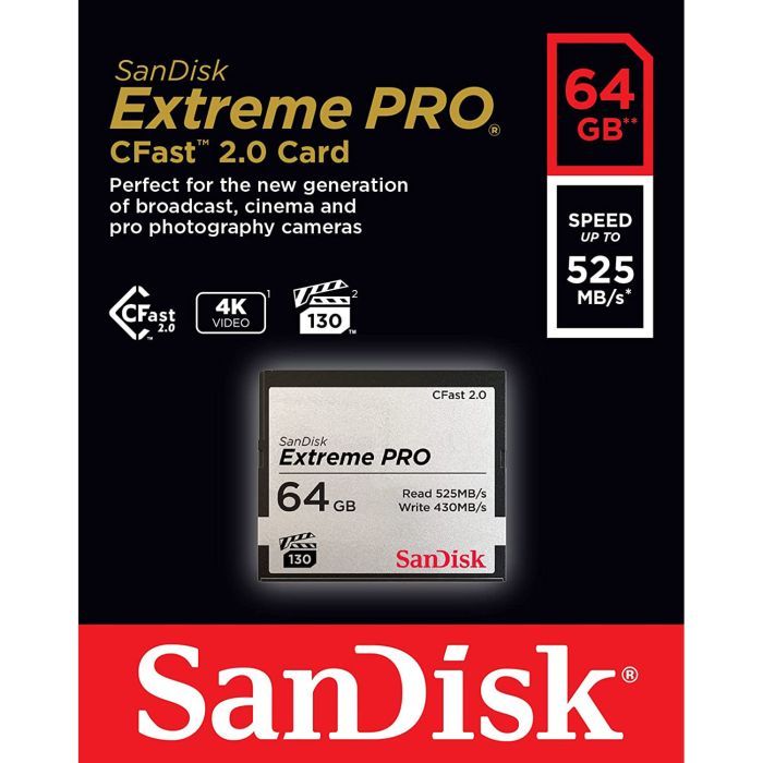 Карта памяти SanDisk 64GB CFast 2.0 Extreme Pro (SDCFSP-064G-G46D) изображение 3