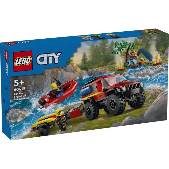 Конструктор LEGO City Пожарный внедорожник со спасательной лодкой 301 деталей (60412)