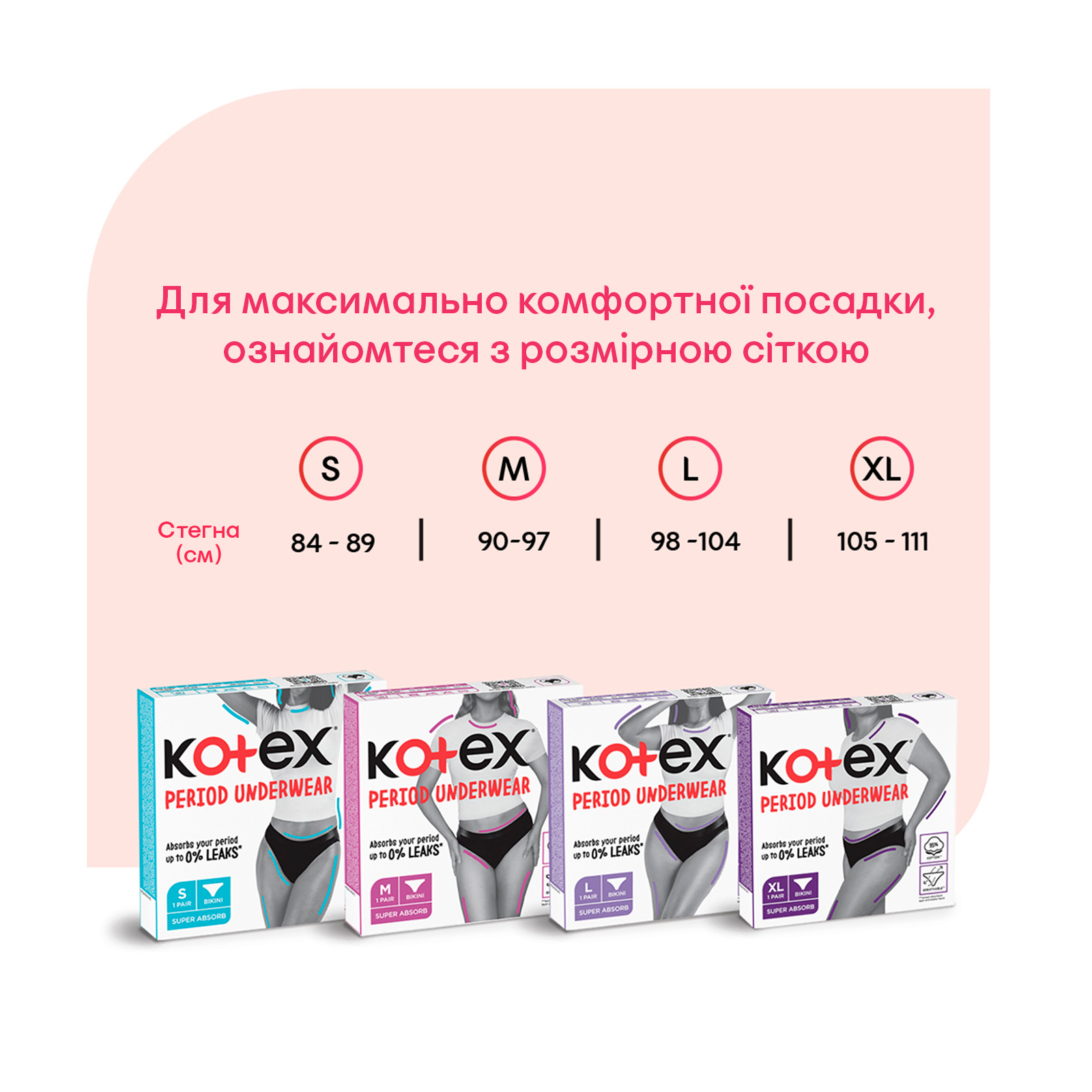 Гигиенические прокладки Kotex Менструальна білизна Розмір M 1 шт. (5029053590226) изображение 8