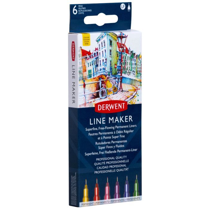 Лайнер Derwent набір Line Maker Colour 6 шт, кольорові (5028252595971) зображення 2