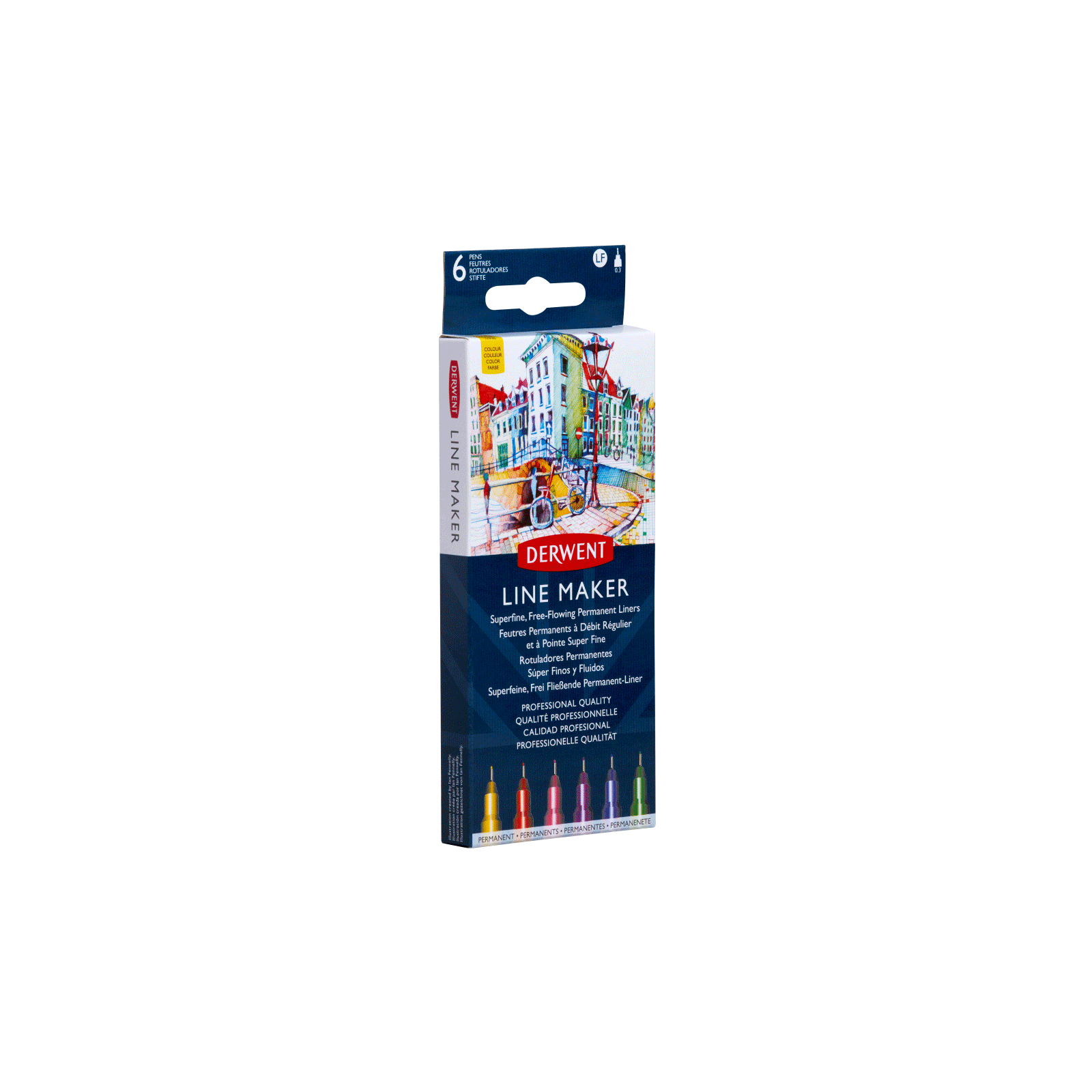 Лайнер Derwent набор Line Maker Colour 6 шт, цветные (5028252595971) изображение 2