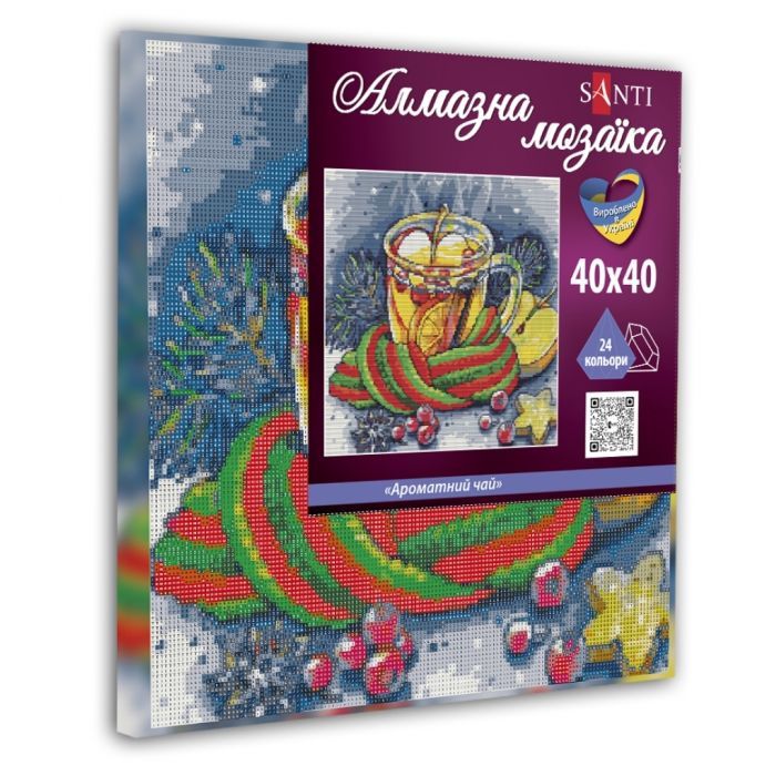 Картина по номерам Santi Ароматний чай 40*40 см алмазна мозаїка (954719) зображення 2