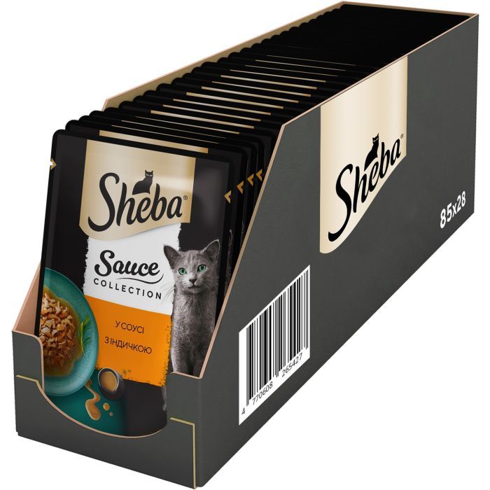 Влажный корм для кошек Sheba с индейкой в соусе 85 г (4770608265434)