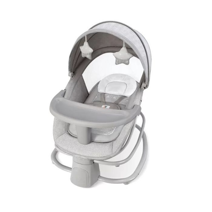 Крісло-гойдалка Mastela Заколисуючий центр-шезлонг 4 в 1 light gray (Mastela 8113)