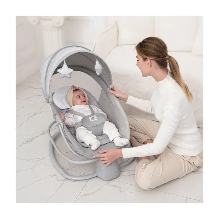 Крісло-гойдалка Mastela Заколисуючий центр-шезлонг 4 в 1 light gray (Mastela 8113) зображення 6
