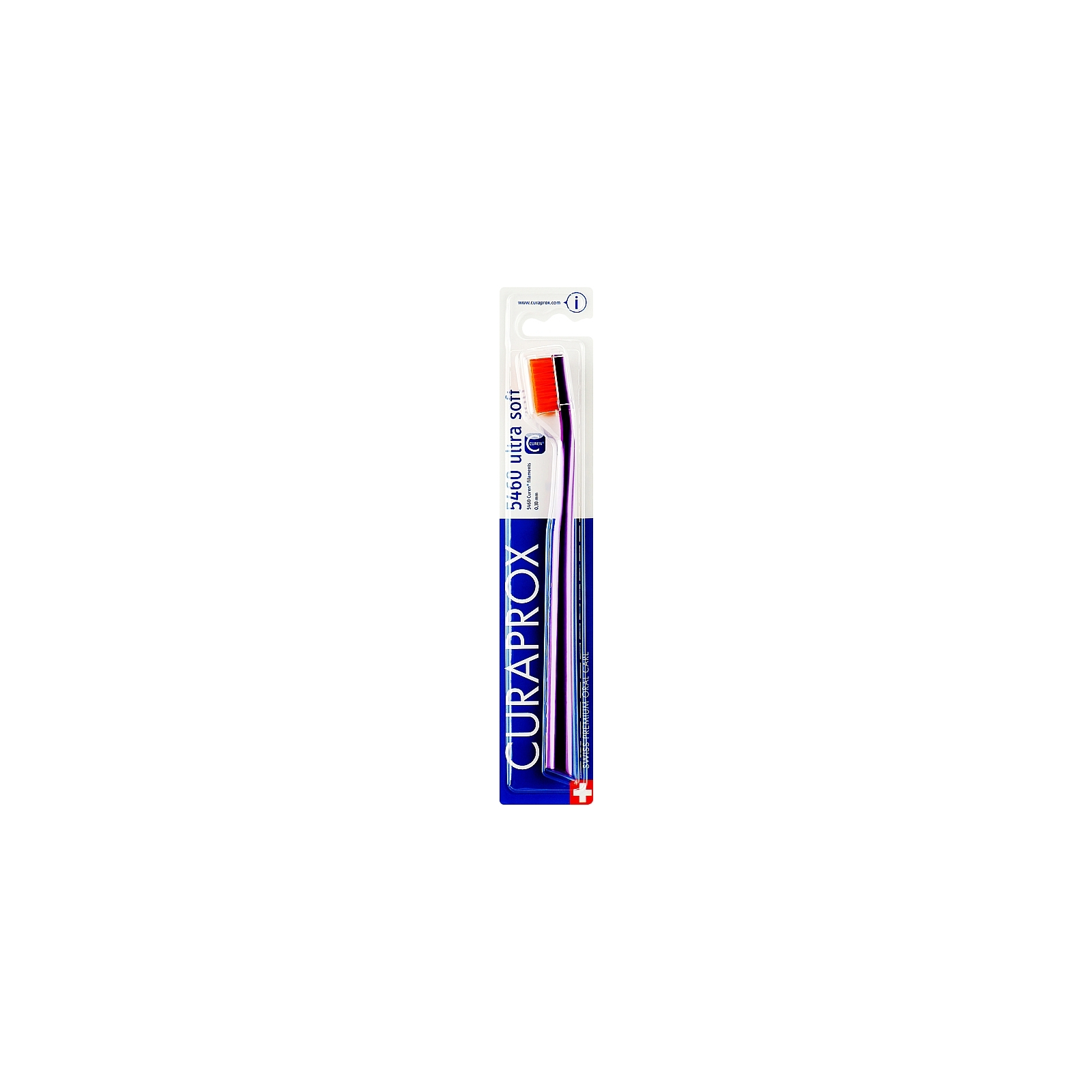 Зубна щітка Curaprox CS 5460 Ultra Soft Ультрам'яка D 0.10 мм Фіолетова з помаранчевою щетиною (CS 5460-36)