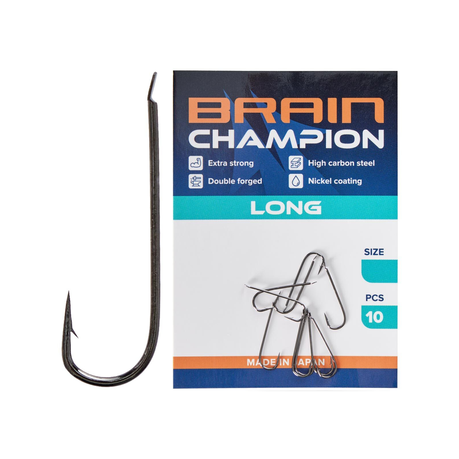 Крючок Brain fishing Champion Long 10 (10 шт/уп) (1858.54.63)