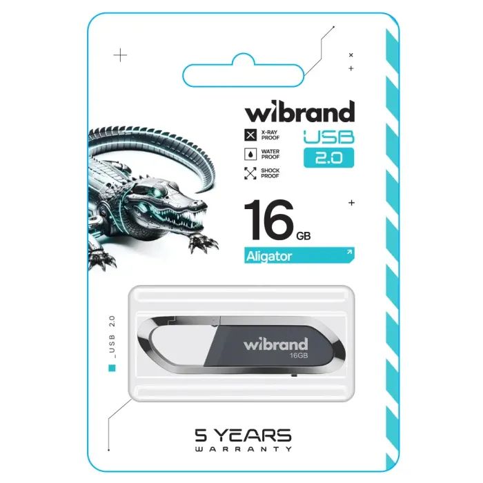 USB флеш накопитель Wibrand 8GB Aligator Grey USB 2.0 (WI2.0/AL8U7G) изображение 2