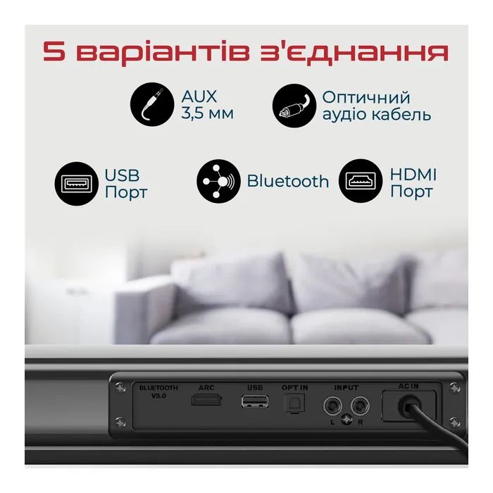 Акустична система Promate StreamBar-30 Black (streambar-30.black) зображення 5