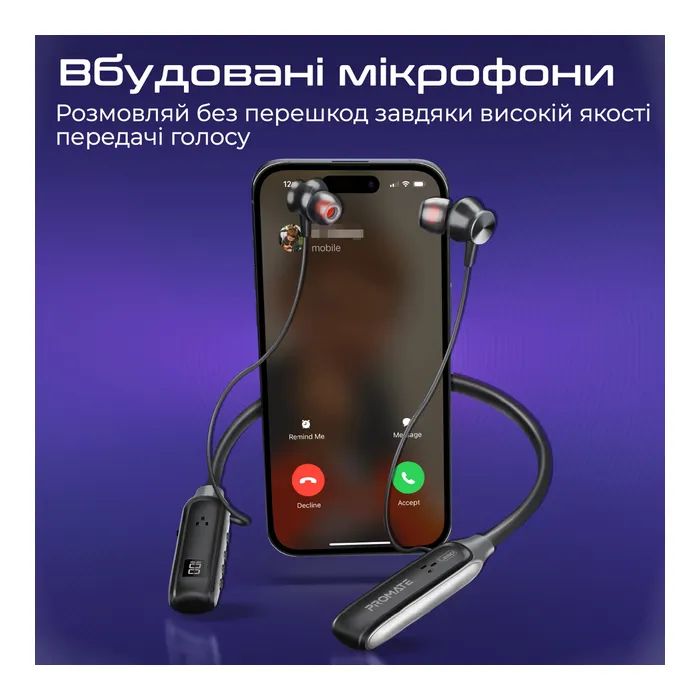 Наушники Promate Leap Black (leap.black) изображение 8
