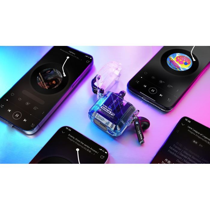 Наушники GravaStar Sirius P5 TWS BT 5.2 IPX4 Transparent Blue (GRAVASTARP5_XTAL_BLU_V2) изображение 2