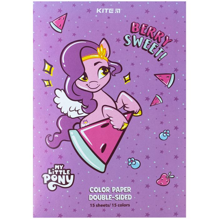 Цветная бумага Kite А4 двухсторонняя My Little Pony 15л/15 цв (LP24-250)