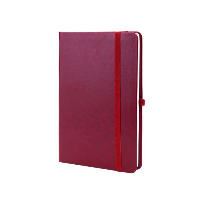 Книга записная Optima А5 NEBRASKA, мягкая обложка, резинка, белый блок линия, бордо (O20124-18)