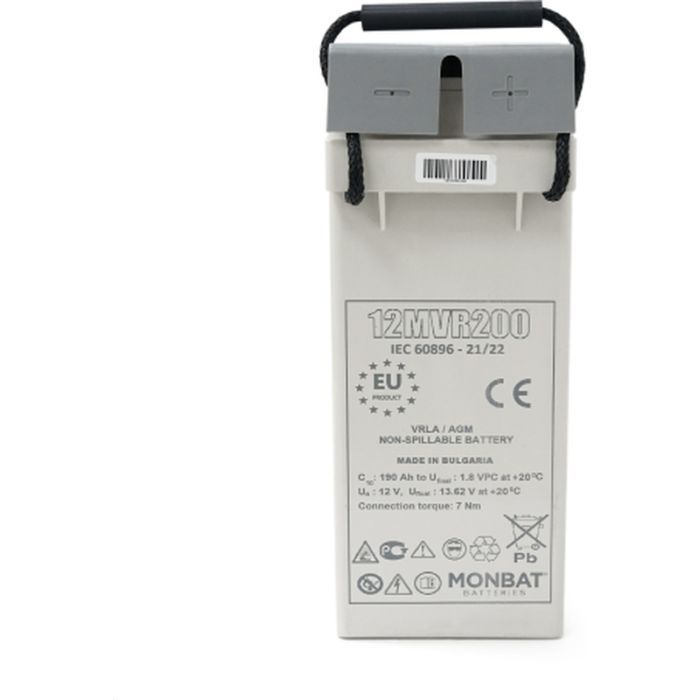 Батарея до ДБЖ MONBAT 12V-200Ah, AGM FRONT TERMINAL (12MVR200) зображення 2