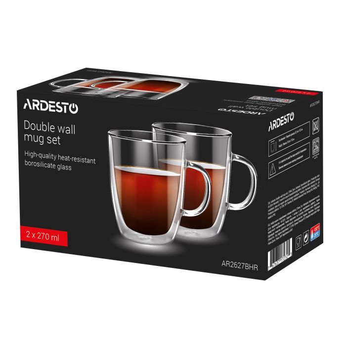 Набор чашек Ardesto BHR 300 мл 2 шт прозорий (AR2630BHR) изображение 2