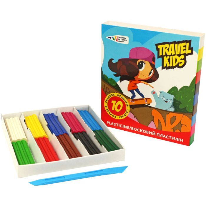 Пластилин ГАММА'UA Travel kids Со стеком 10 цветов 120 г (4820072539859)