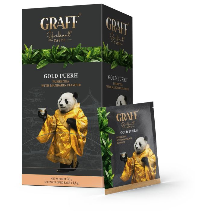 Чай Graff Gold Puer С ароматом мандарина 20 пакетиков х 1.8 г (4820279610634)