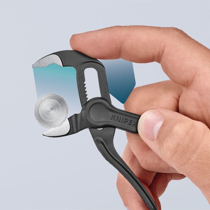 Кліщі KNIPEX COBRA XS переставні з фіксатором, 28 мм (1"), под ключ 24 мм, L-100 мм, Cr-V (87 00 100) зображення 10