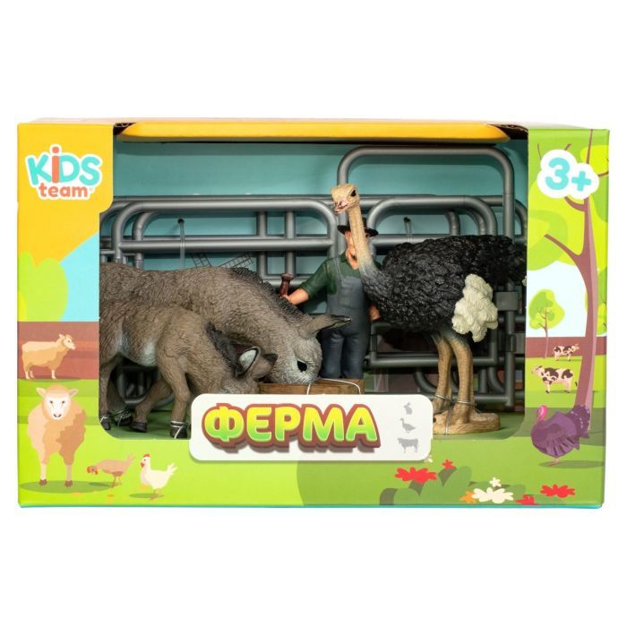 Фигурка Kids Team набор Ферма фермерша,индюк, осёл, ослёнок (Q9899-X20_4) изображение 2